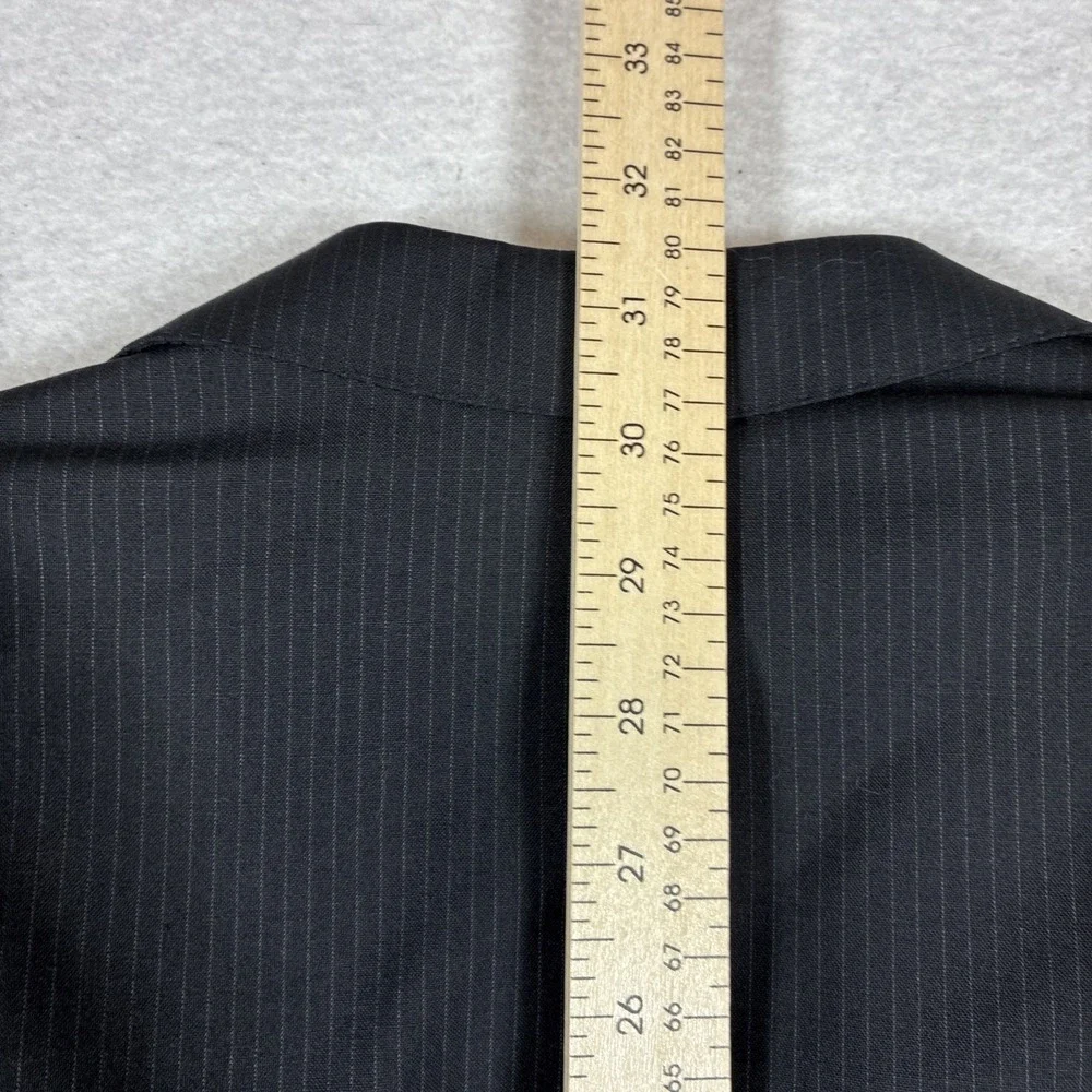Z Zegna Mens Black Pinstripe Suit Jacket Blazer Two Button Notch Lapel 52R